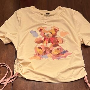 SHEIN Cream Teddy Bear woman’s Tee